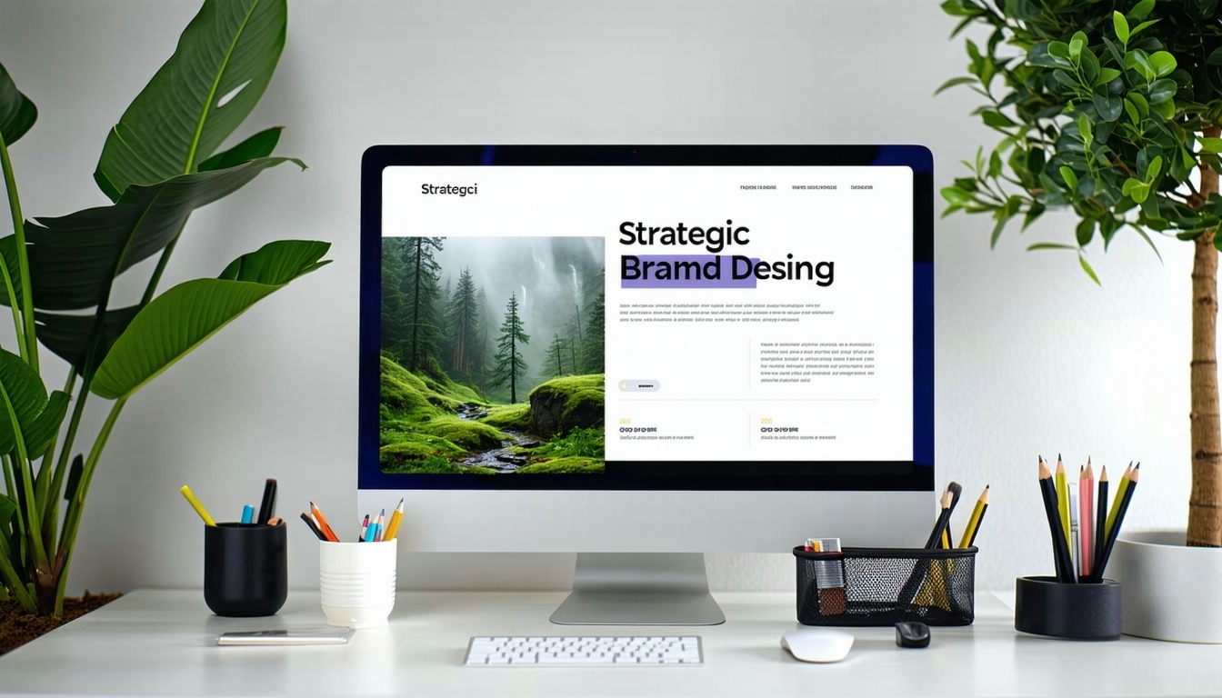 Strategic branding and user experience design mockup